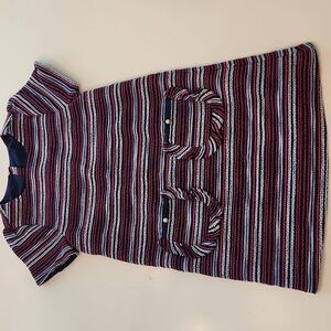 Janie and Jack Navy Blue Red White Boucle Dress Size 10